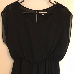 Lush black sheer layered dress size med junior sz